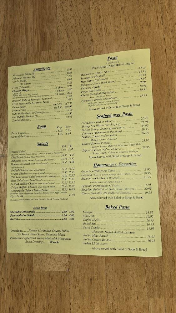 Hometown Pizza III Menu image 1